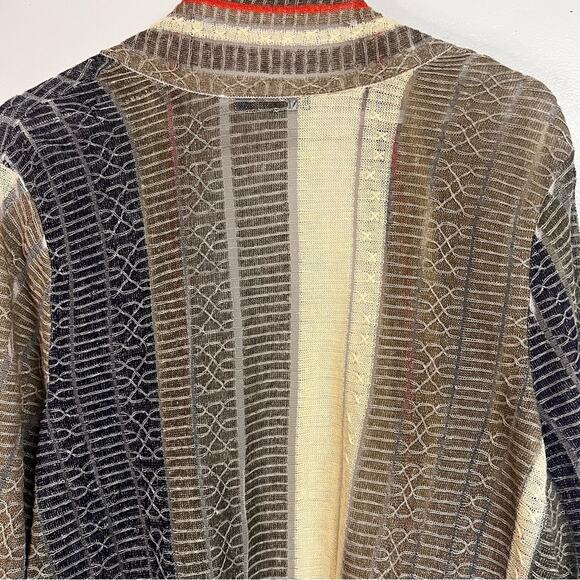 Nic+Zoe 70% linen | women’s 1X | lightweight multicolored lacey stripe cardigan - Picture 6 of 10